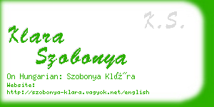 klara szobonya business card